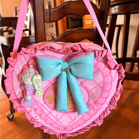 Handbags - Polly Pocket Oversized Pink Heart Shaped Padded Nylon Bag